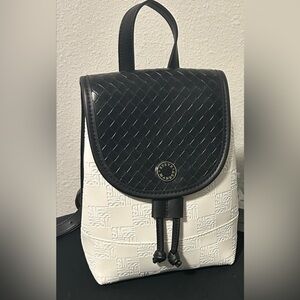 Steve Madden Woven Black and White Backpack NWOT